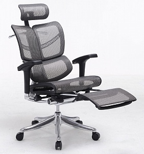 Эргономичное кресло Expert Fly с выдвижной подножкой черный