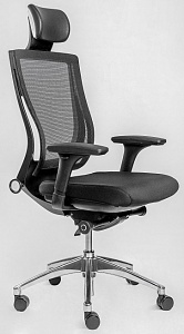 Эргономичное кресло Falto Trium каркас черный/ткань черная