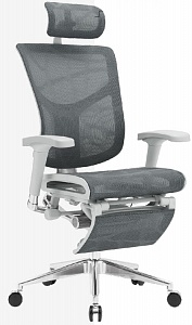 Эргономичное кресло Expert Star с выдвижной подножкой серый