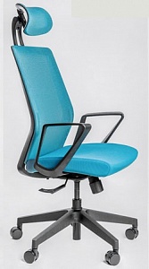 Эргономичное кресло Falto Soul каркас черный/ткань синяя