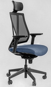 Эргономичное кресло Falto G1 каркас черный/ткань темно-синяя