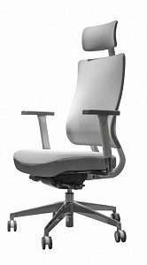 Эргономичное кресло Falto X-Trans каркас белый/ткань серая