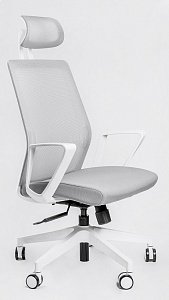 Эргономичное кресло Falto Soul каркас белый/ткань серая