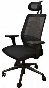 Эргономичное кресло Falto Soul каркас черный/ткань черная, регулируемые подлокотники