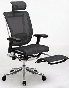 Эргономичное кресло Expert Spring с выдвижной подножкой черный